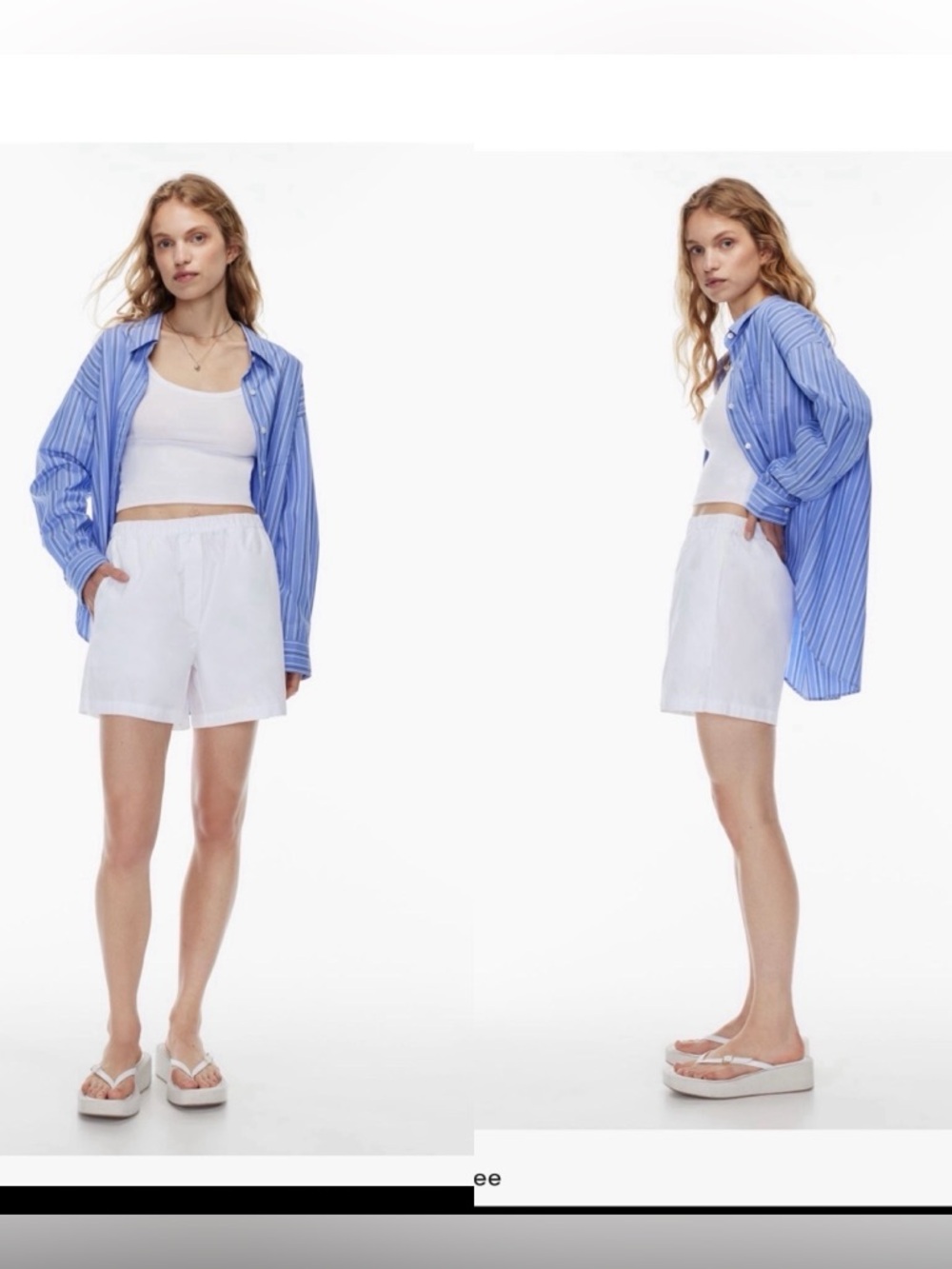 New Aritzia Cotton High Stretchy Waist Yachty Summer Shorts. Small.